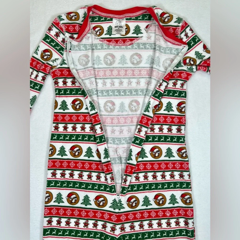 BUC-EES Youth Beaver Christmas Onesie Pajamas  Front Zip Large Family PJs Bucees